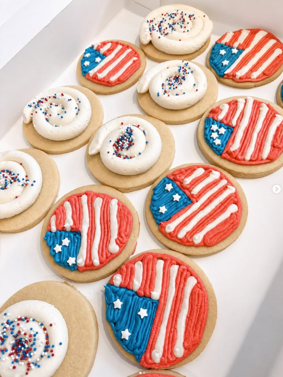 Decorated patriotic sugar cookies by Sideline Sweets